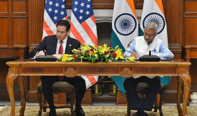 Secretary of State Marco Rubio And Indian External Affairs Minister Subrahmanyam Jaishankar at the Signing of a Critical Minerals Framework